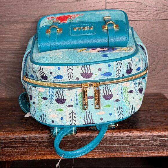 WondaPop Disney Finding Dory 11" Vegan Leather Mini Backpack in Blue. NWT - Picture 10 of 13